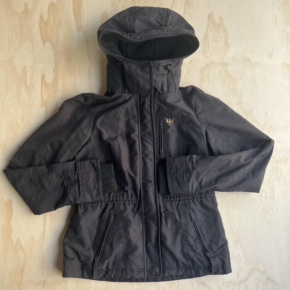 Abercrombie & Fitch Jacket Womens Medium Black All Season Weather Warrior Hooded